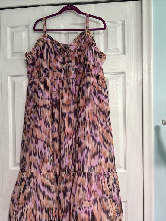 Torrid Curve Dresses & Skirts - Torrid Lavender and Pink Maxi Dress with Multicolor Trim Size 4x NWT